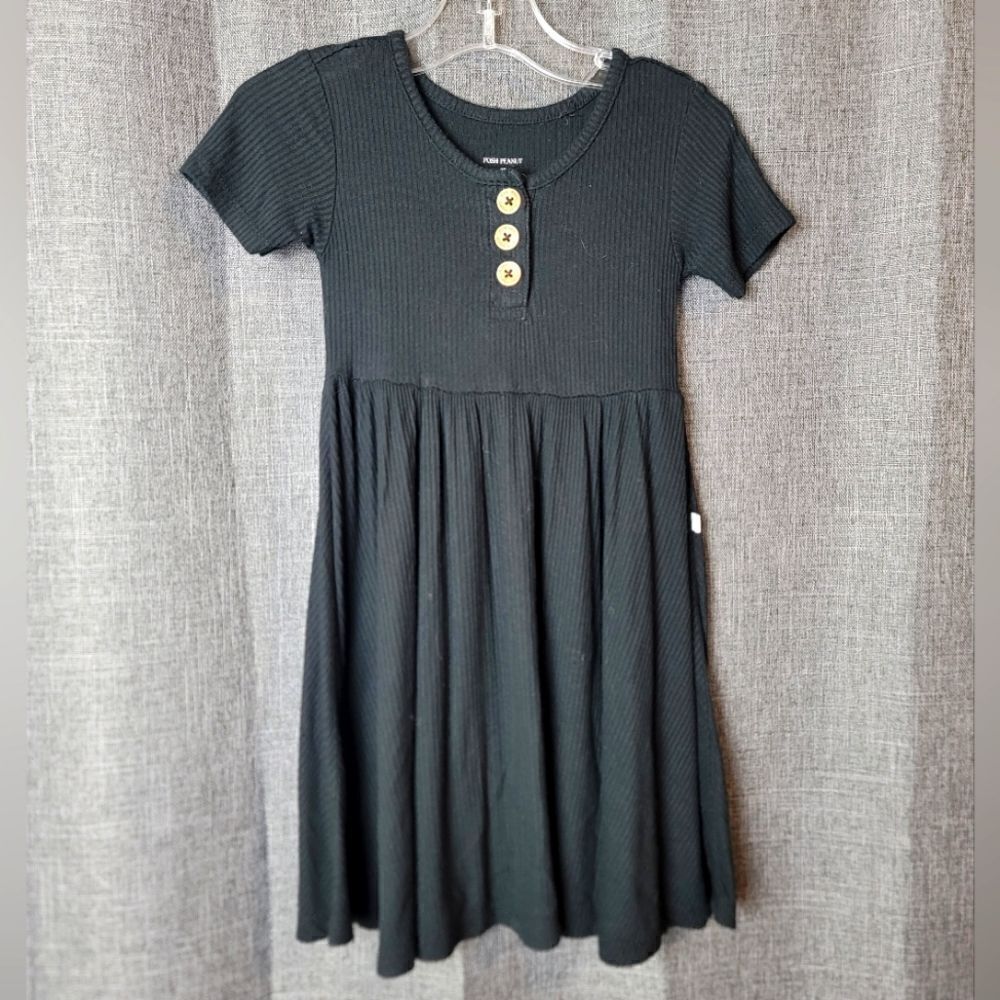 POSH PEANUT Short Sleeve Henley Twirl Dress